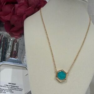 2/$35.00 deal! Gold Necklace with Turquoise Stone -